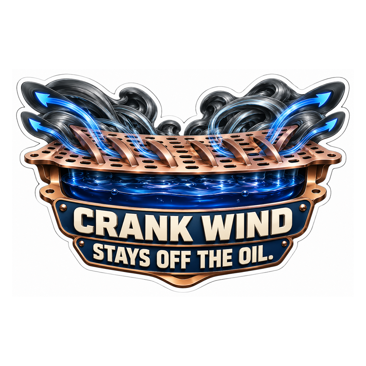 Oil Windage Tray Crank Wind Vinyl Sticker Decal
