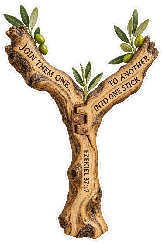 Bible One Stick Ezekiel 37 17 Vinyl Sticker Decal
