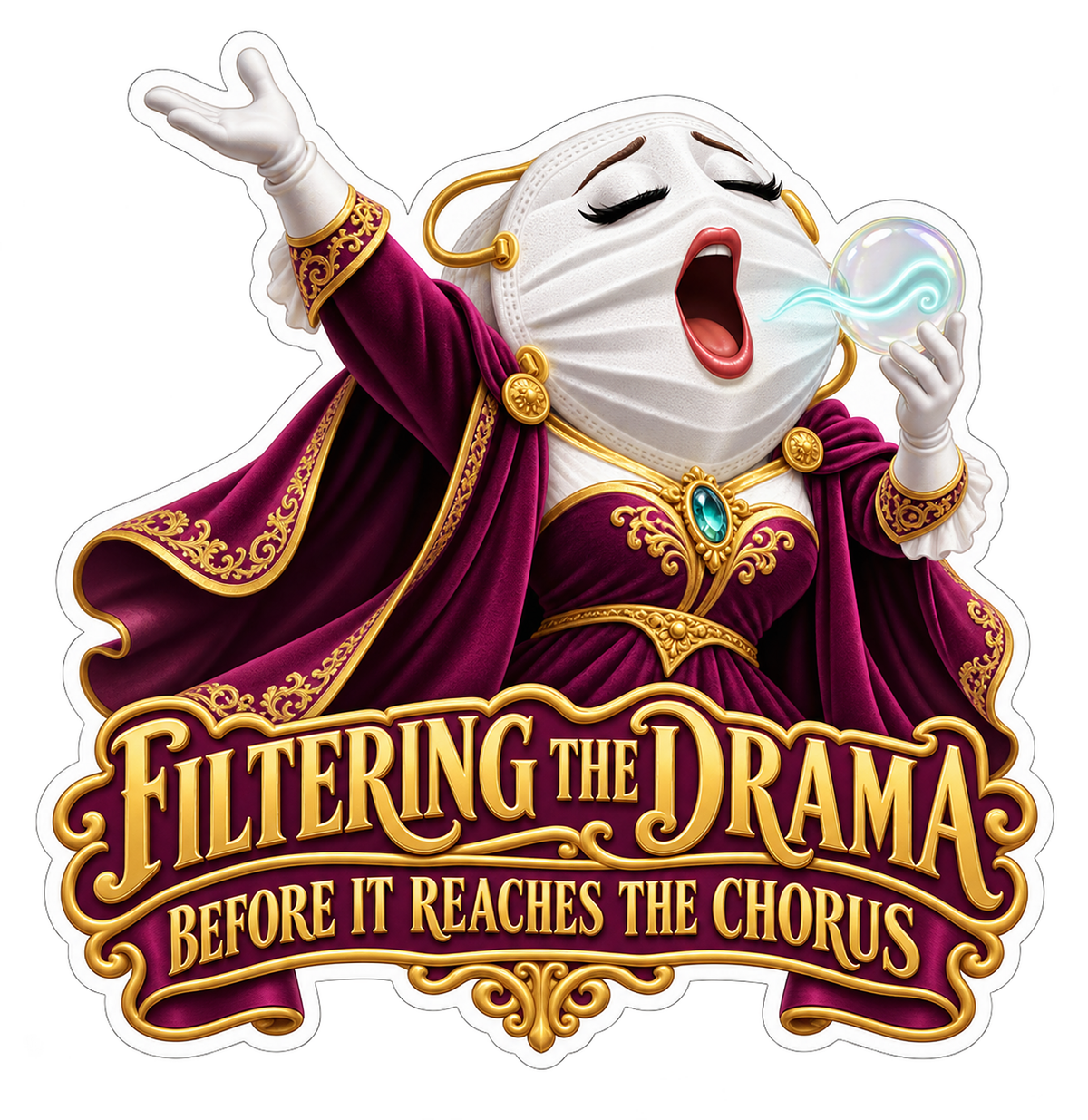 Dust Mask Opera Filter Vinyl Sticker Decal