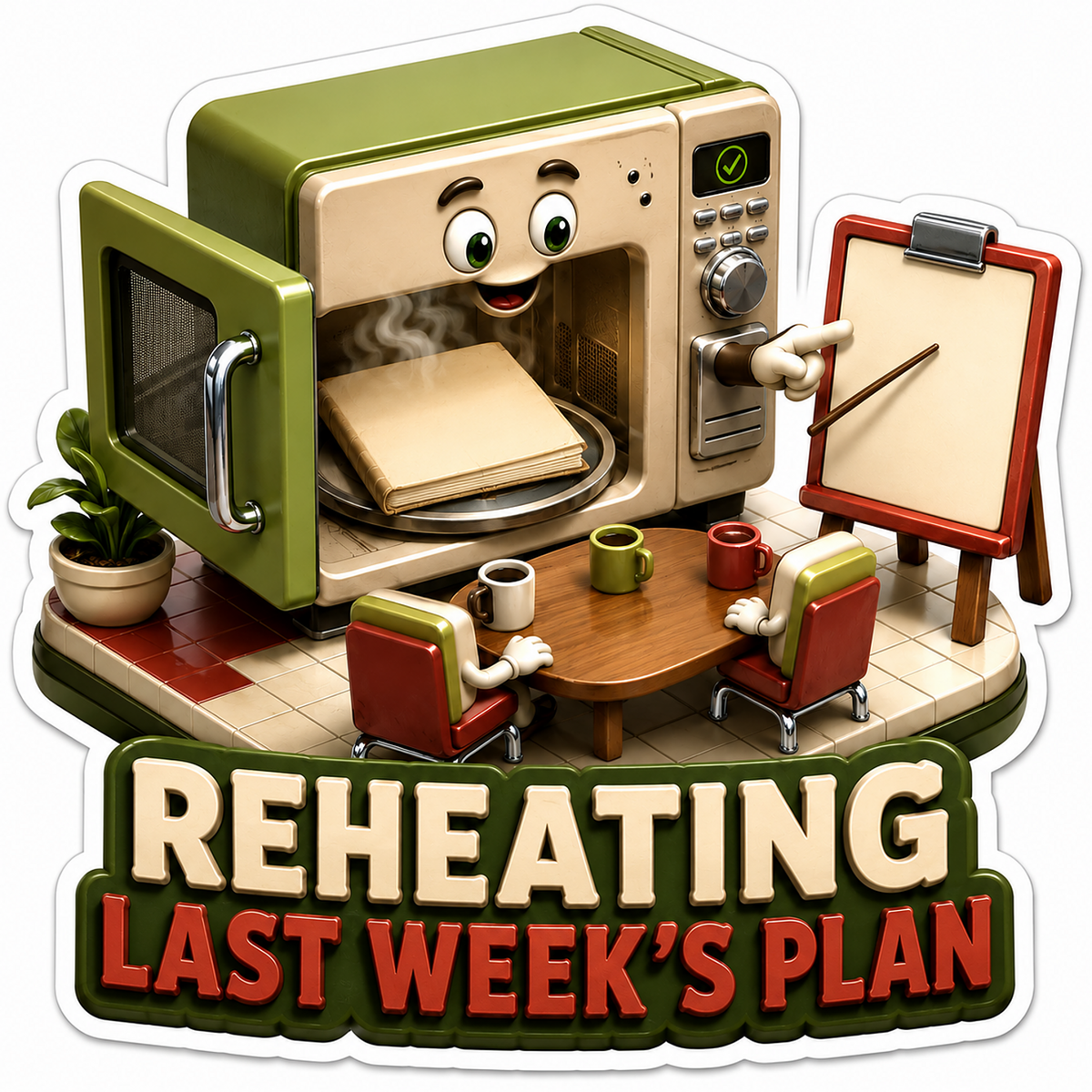 Reheating Plan Microwave Vinyl Sticker Decal