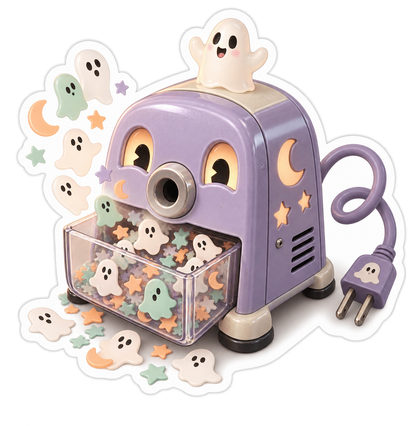 Lavender Haunted Pencil Sharpener Confetti Sorter Vinyl Sticker Decal