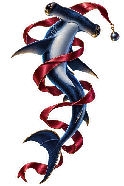 Velvet Hammerhead Ribbon Dancer Vinyl Sticker Decal