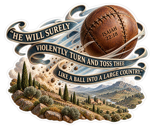 Bible Toss Ball Large Country Isaiah 22 18 Vinyl Sticker Decal