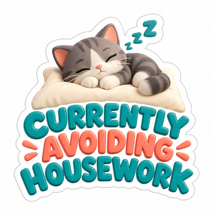 Currently Avoiding Housework Vinyl Sticker Decal