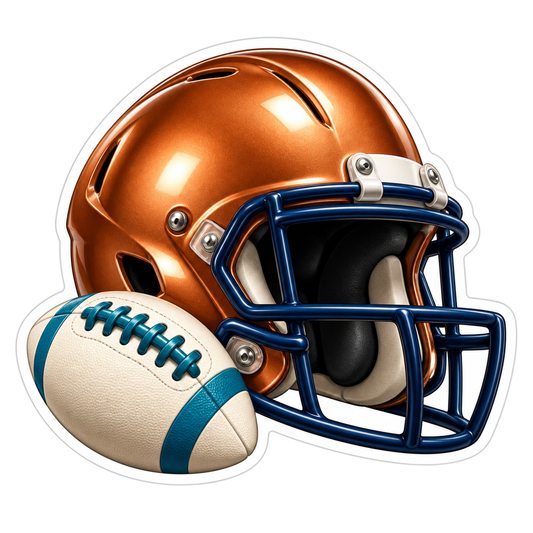 Copper Football Helmet Navy Faceguard Vinyl Sticker Decal