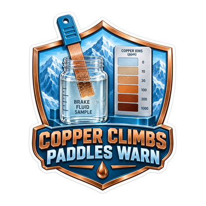 Brake Fluid Copper Ion Test Paddle Vinyl Sticker Decal