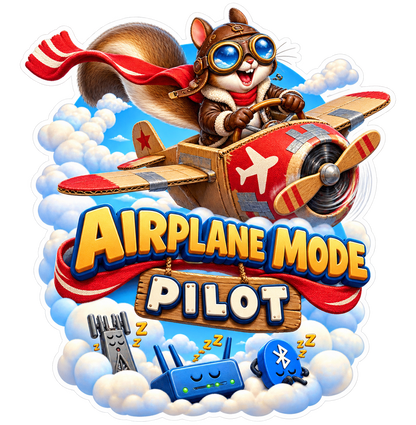 Airplane Mode Pilot Chipmunk Vinyl Sticker Decal