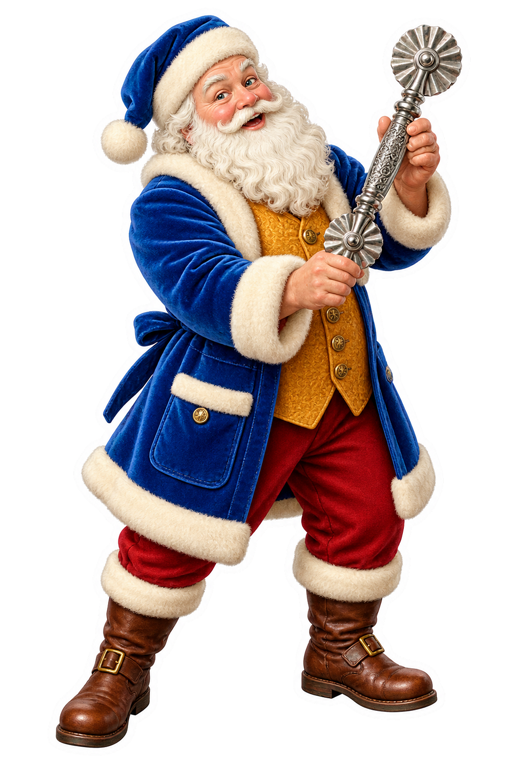 Santa Victorian Silver Pastry Jigger Vinyl Sticker Decal