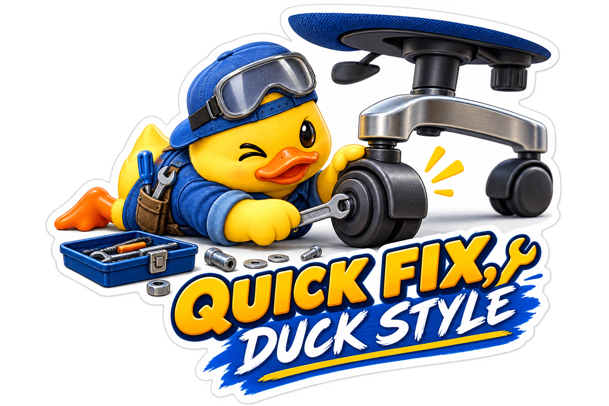 Quick Fix Duck Style Duck Mechanic Vinyl Sticker Decal