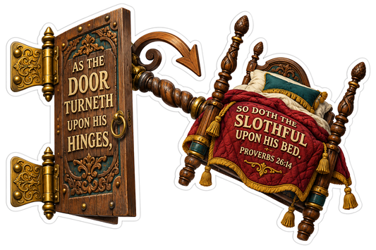 Bible Door Hinges Bed Proverbs 26 14 Vinyl Sticker Decal