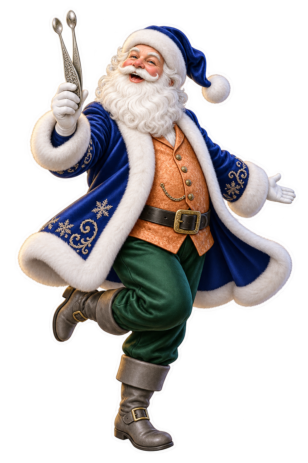 Santa Victorian Silver Fruit Pip Remover Vinyl Sticker Decal