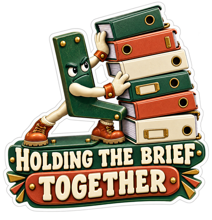 Holding Brief Bookend Vinyl Sticker Decal