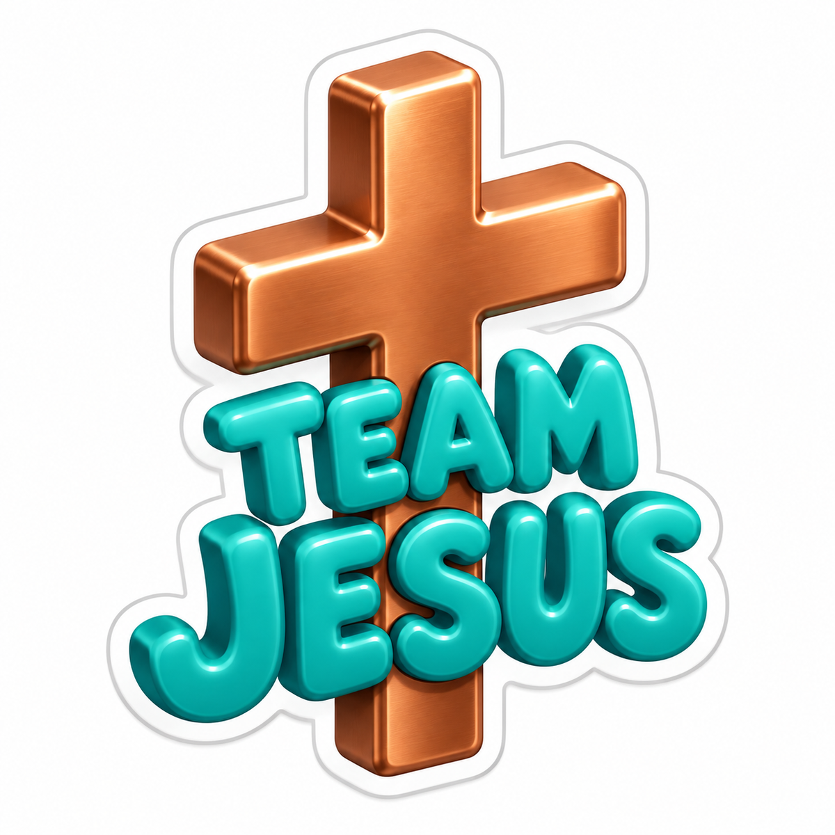 Team Jesus Copper Teal Vinyl Sticker Decal