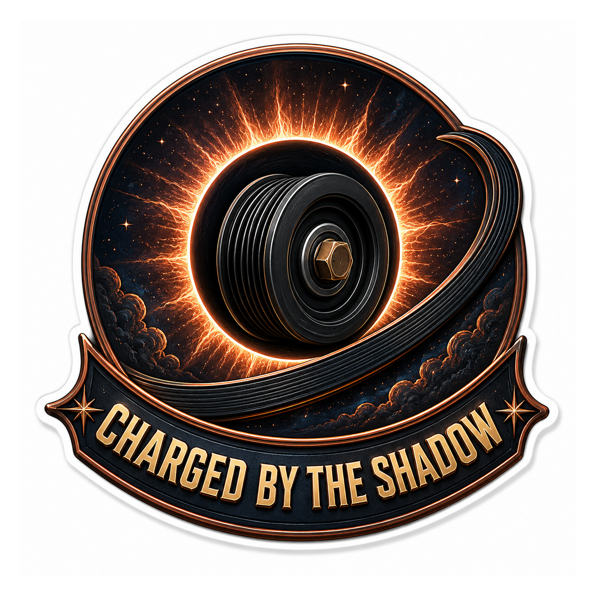 Alternator Pulley Solar Eclipse Vinyl Sticker Decal