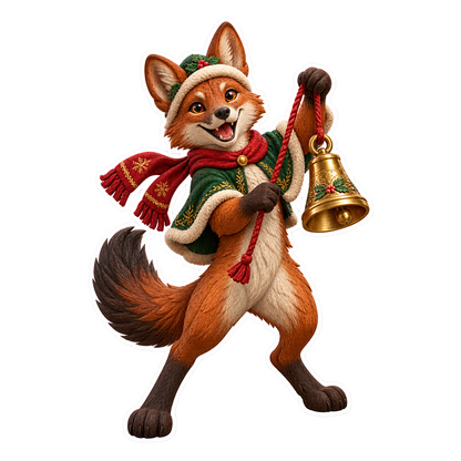 Burnished Cork Dhole Handbell Clapper Stringer Vinyl Sticker Decal