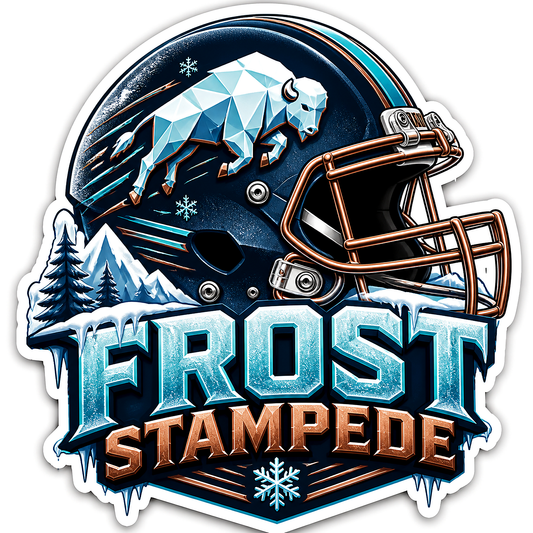 Frost Stampede Polar Bear Football Helmet Vinyl Sticker Decal