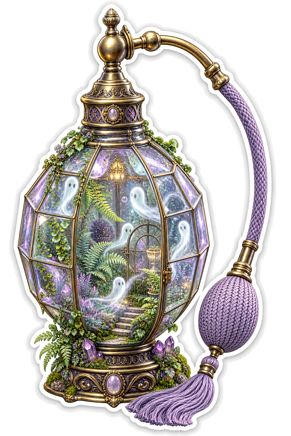 Lavender Haunted Perfume Atomizer Conservatory Vinyl Sticker Decal