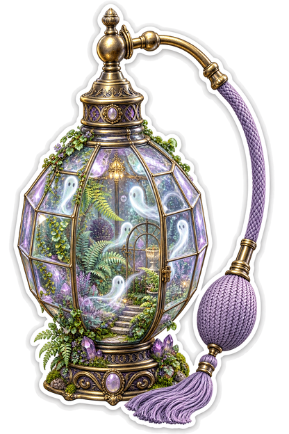 Lavender Haunted Perfume Atomizer Conservatory Vinyl Sticker Decal