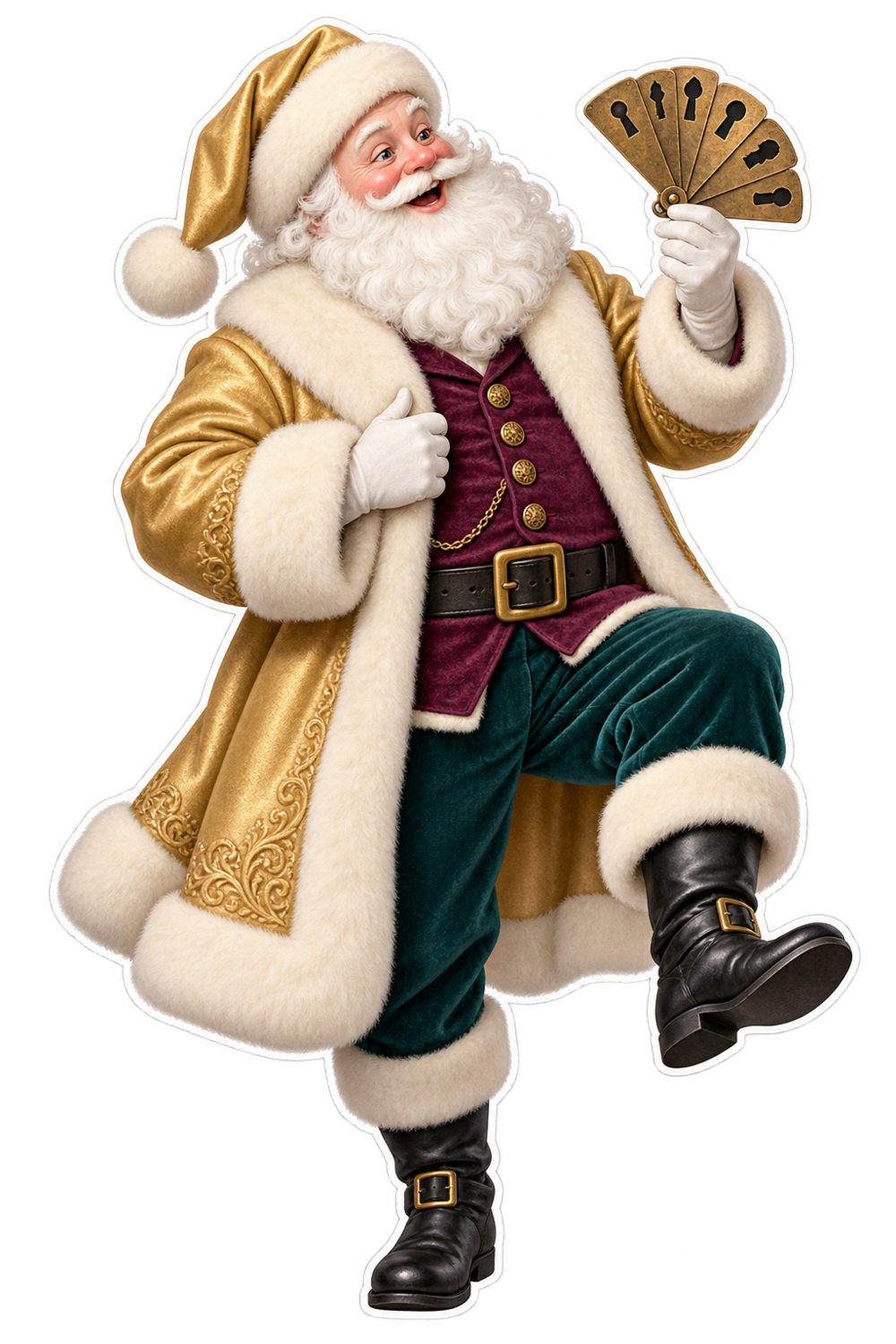 Santa Antique Brass Keyhole Escutcheon Gauge Vinyl Sticker Decal