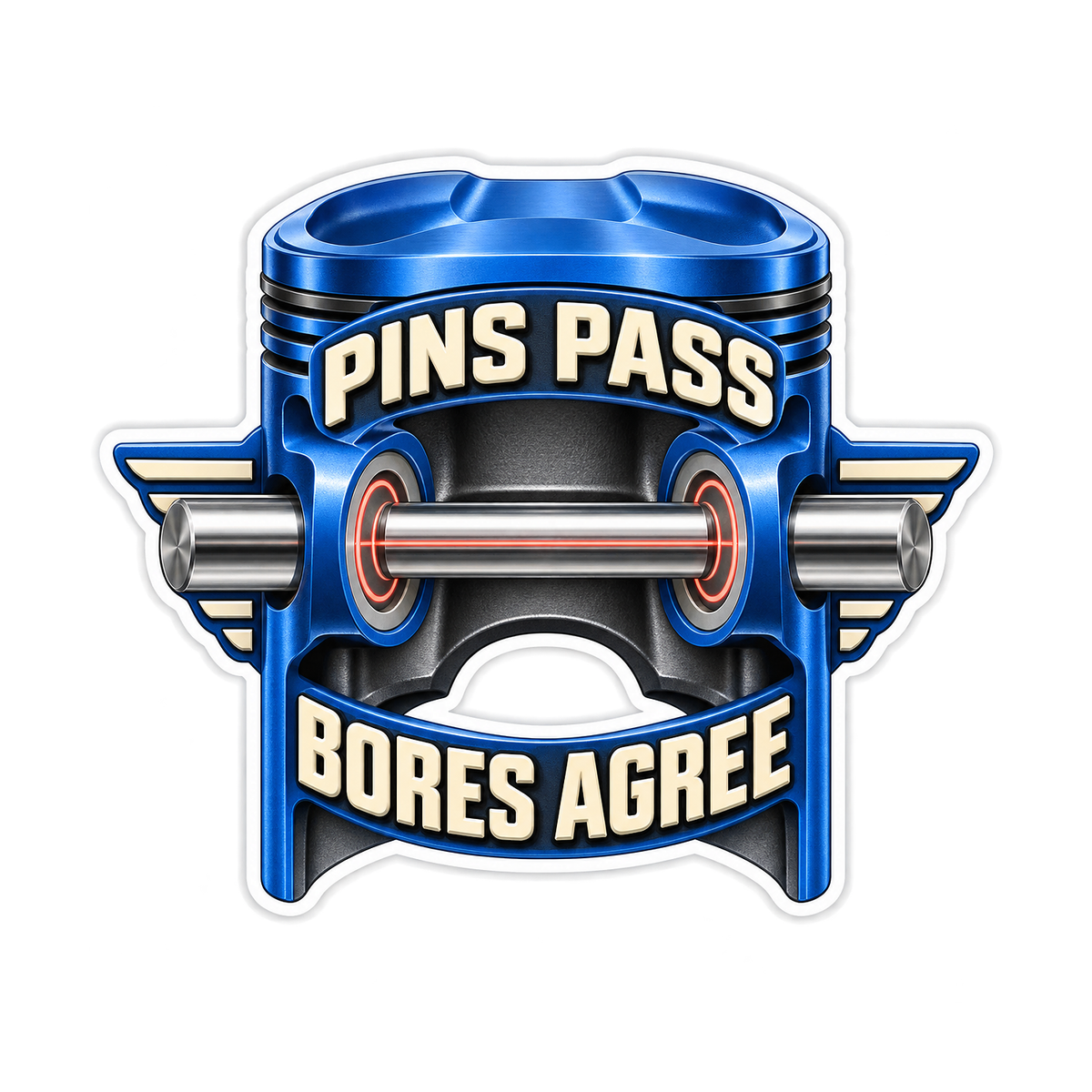 Piston Pin Bore Alignment Vinyl Sticker Decal