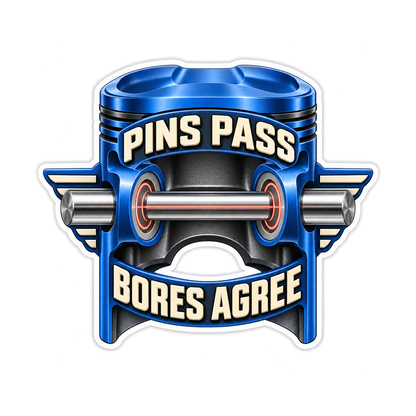 Piston Pin Bore Alignment Vinyl Sticker Decal