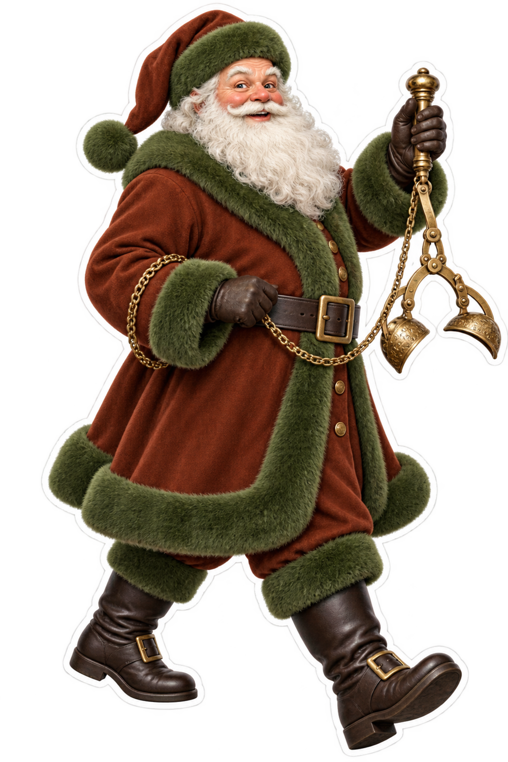 Santa Victorian Brass Skirt Lifter Vinyl Sticker Decal
