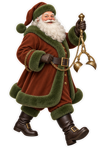 Santa Victorian Brass Skirt Lifter Vinyl Sticker Decal