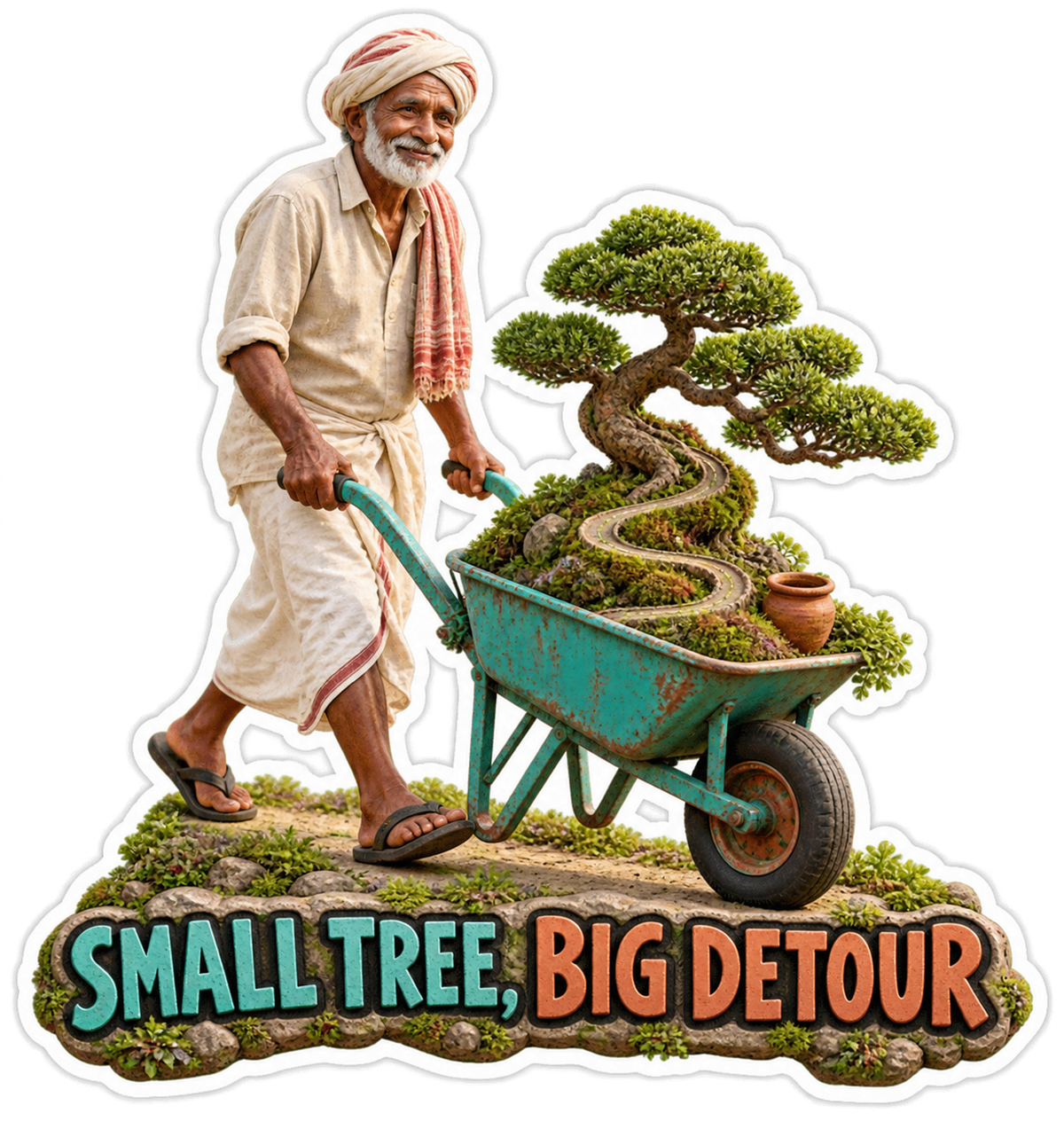 Small Tree Big Detour Bonsai Gardener Vinyl Sticker Decal