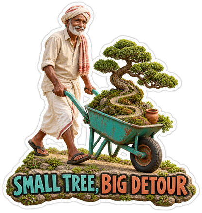 Small Tree Big Detour Bonsai Gardener Vinyl Sticker Decal