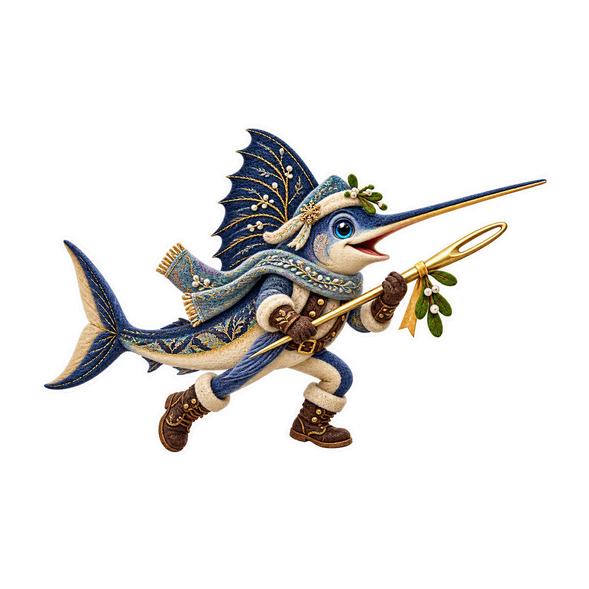 Jacquard Felt Swordfish Mistletoe Bodkin Threader Vinyl Sticker Decal