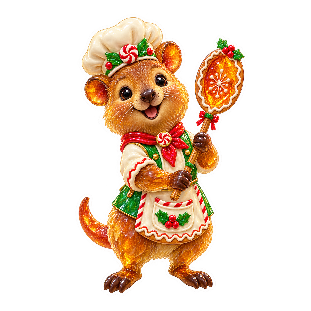 Sugar Glass Quokka Gingerbread Glazing Paddle Vinyl Sticker Decal