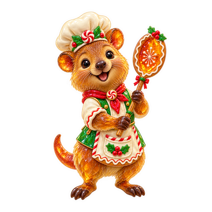 Sugar Glass Quokka Gingerbread Glazing Paddle Vinyl Sticker Decal