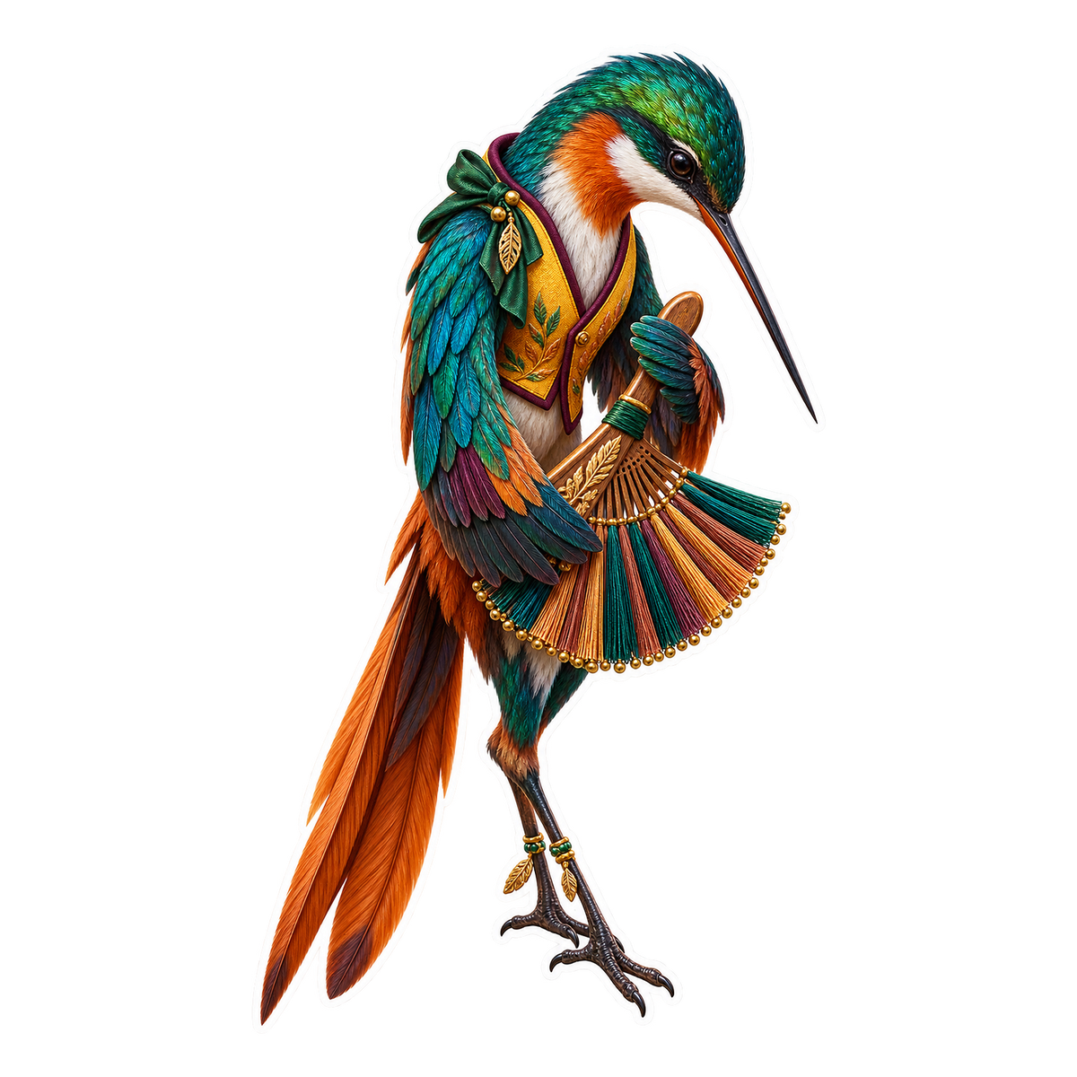 Linden Veneer Jacamar Papillote Fringe Comb Vinyl Sticker Decal