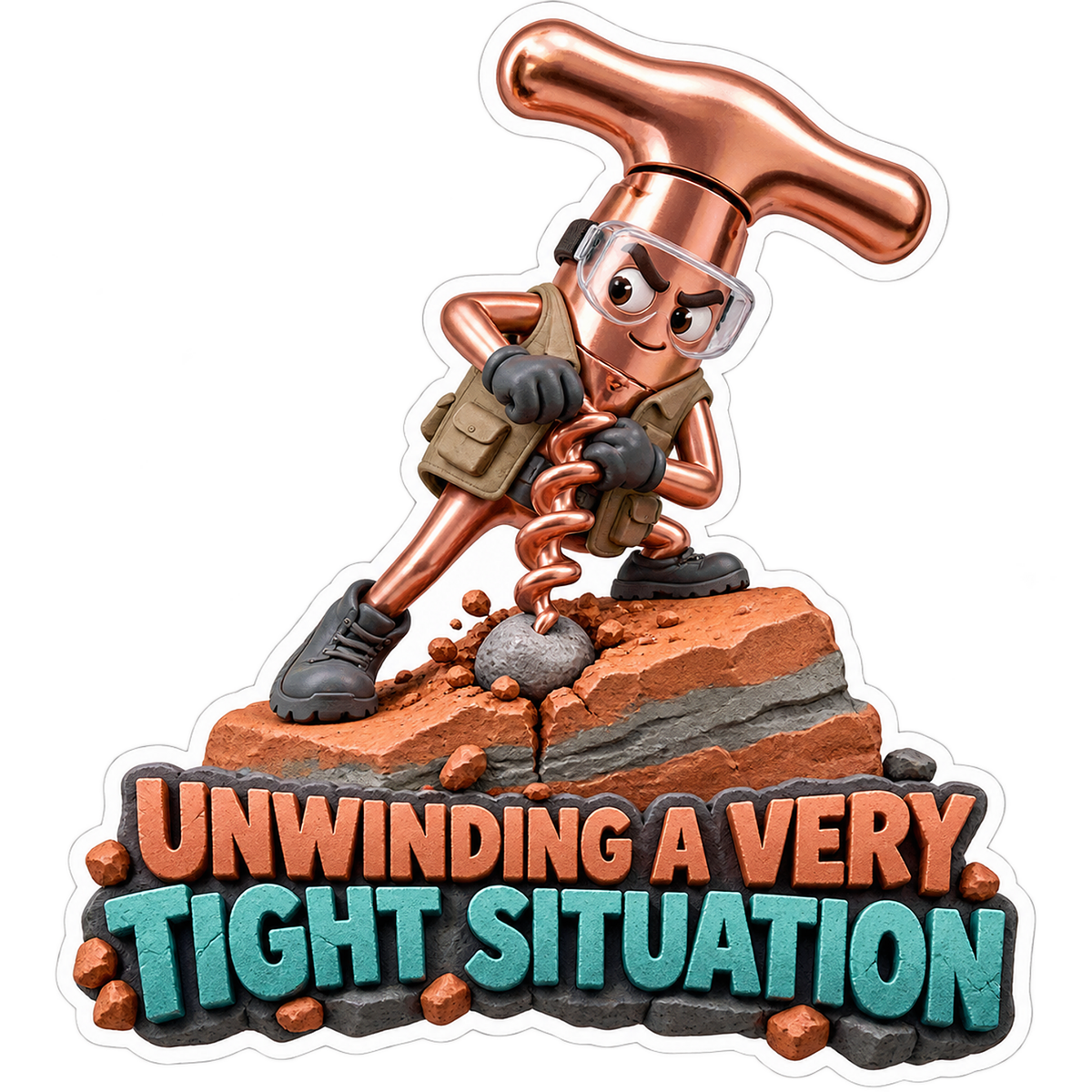 Corkscrew Geologist Vinyl Sticker Decal
