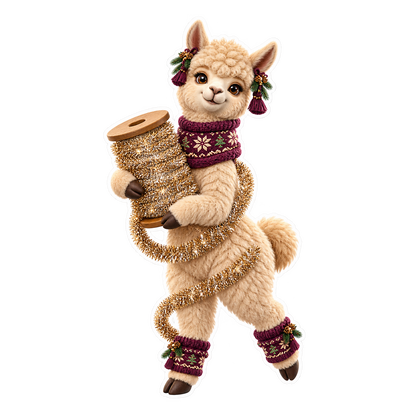 Braided Cord Alpaca Tinsel Winder Vinyl Sticker Decal