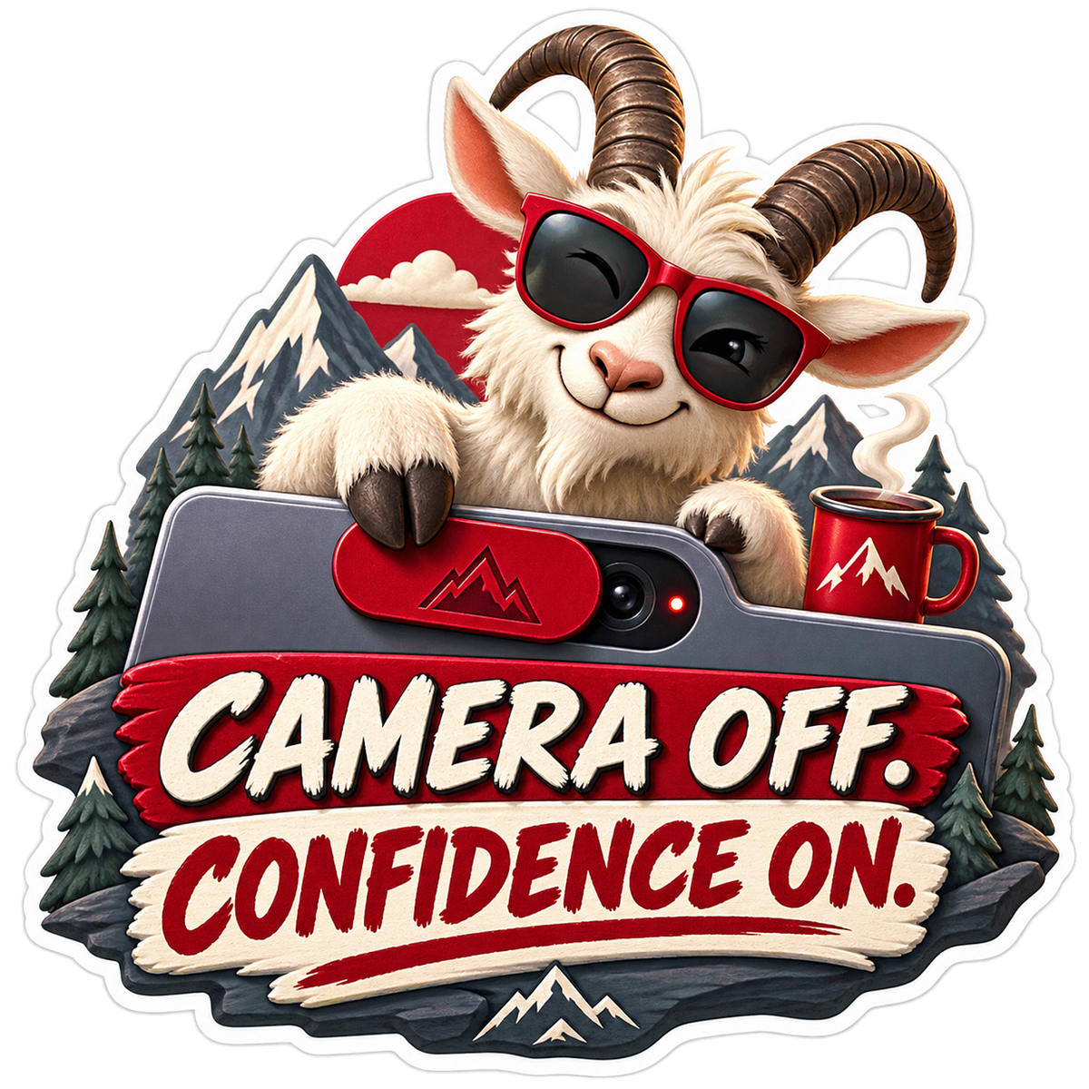 Camera Off Goat Vinyl Sticker Decal