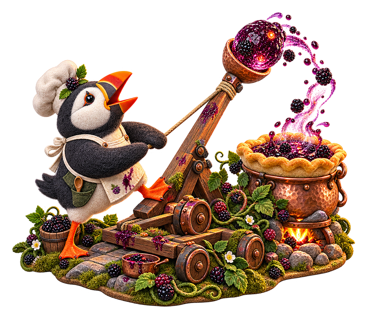 Needle Felt Puffin Spectral Jam Catapult Cook Vinyl Sticker Decal