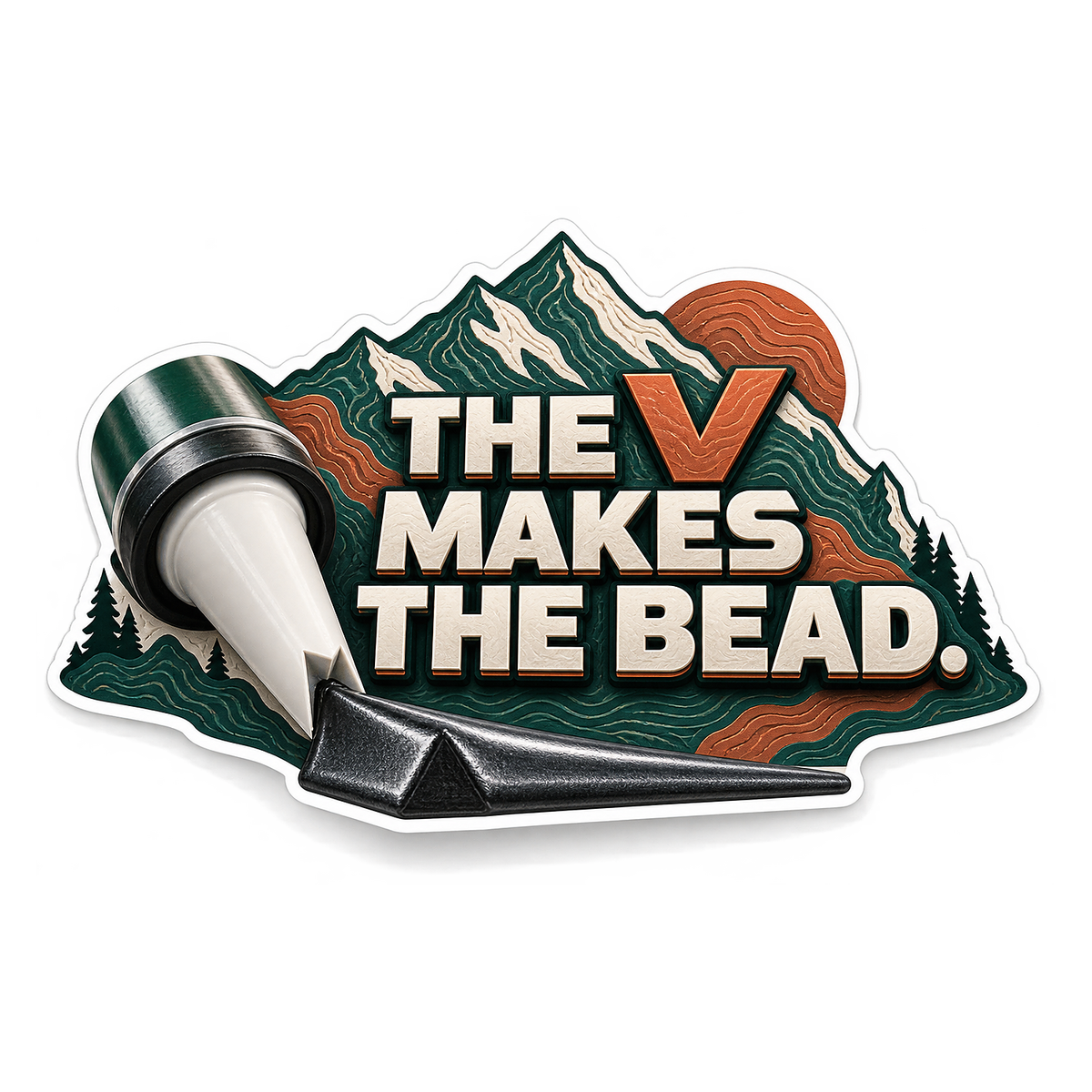 Urethane V Notch Nozzle Vinyl Sticker Decal