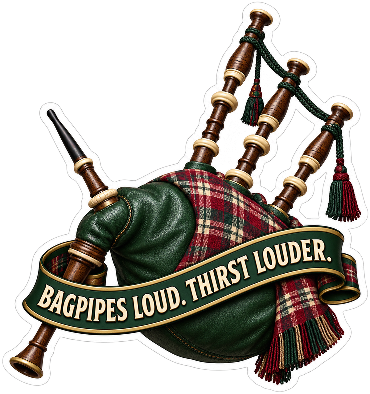 Bagpipes Loud Vinyl Sticker Decal