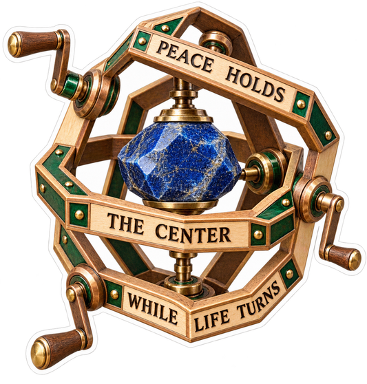 Holds Center While Life Turns Angular Gimbal Vinyl Sticker Decal