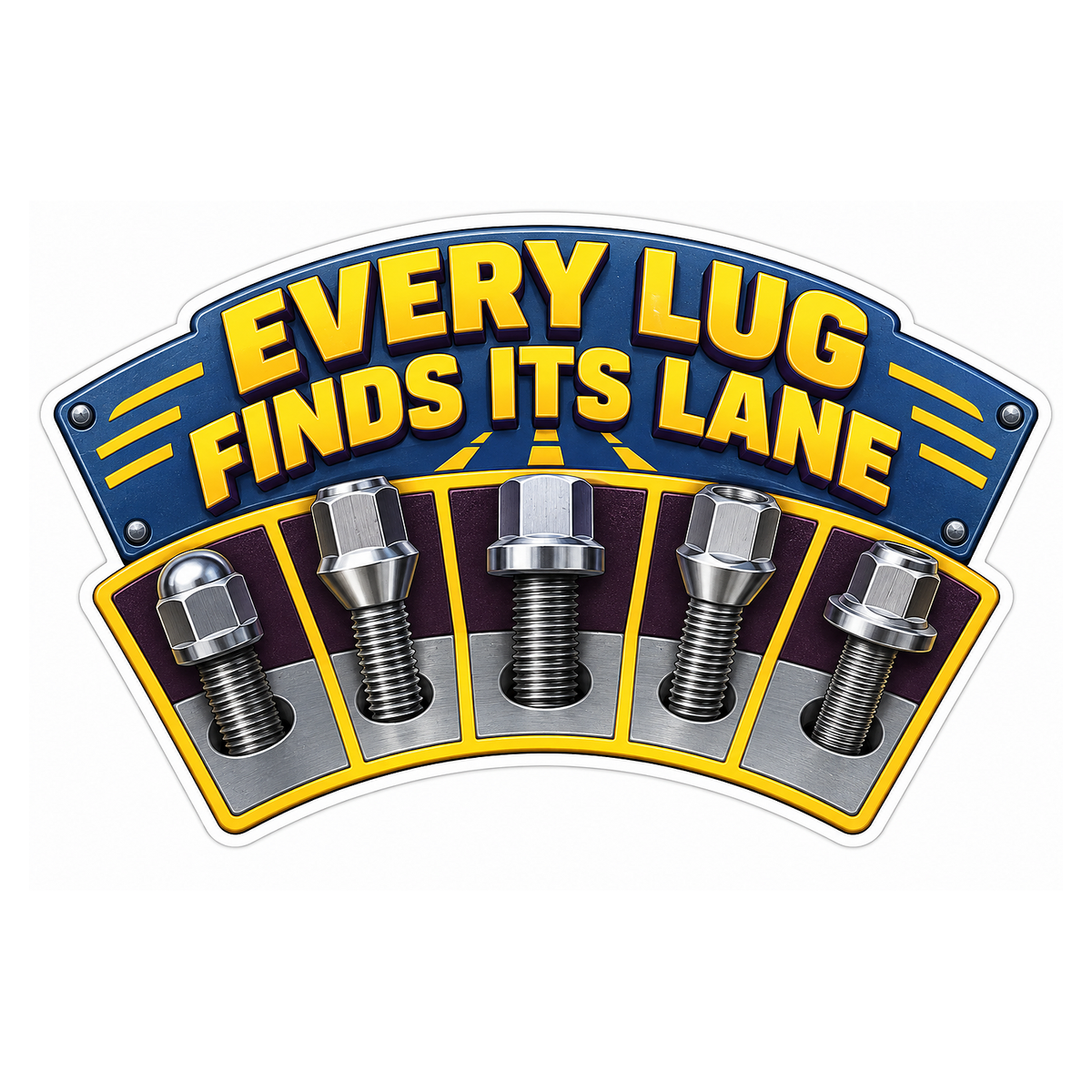 Lug Nut Thread Sizing Board Vinyl Sticker Decal