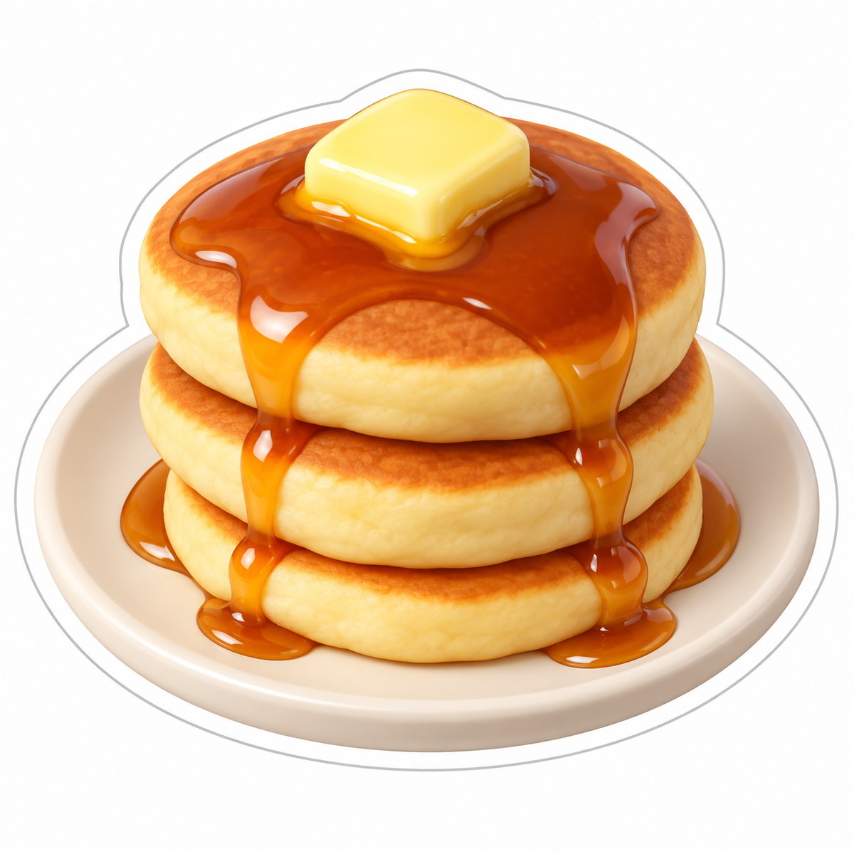 Fluffy Pancake Stack Vinyl Sticker Decal