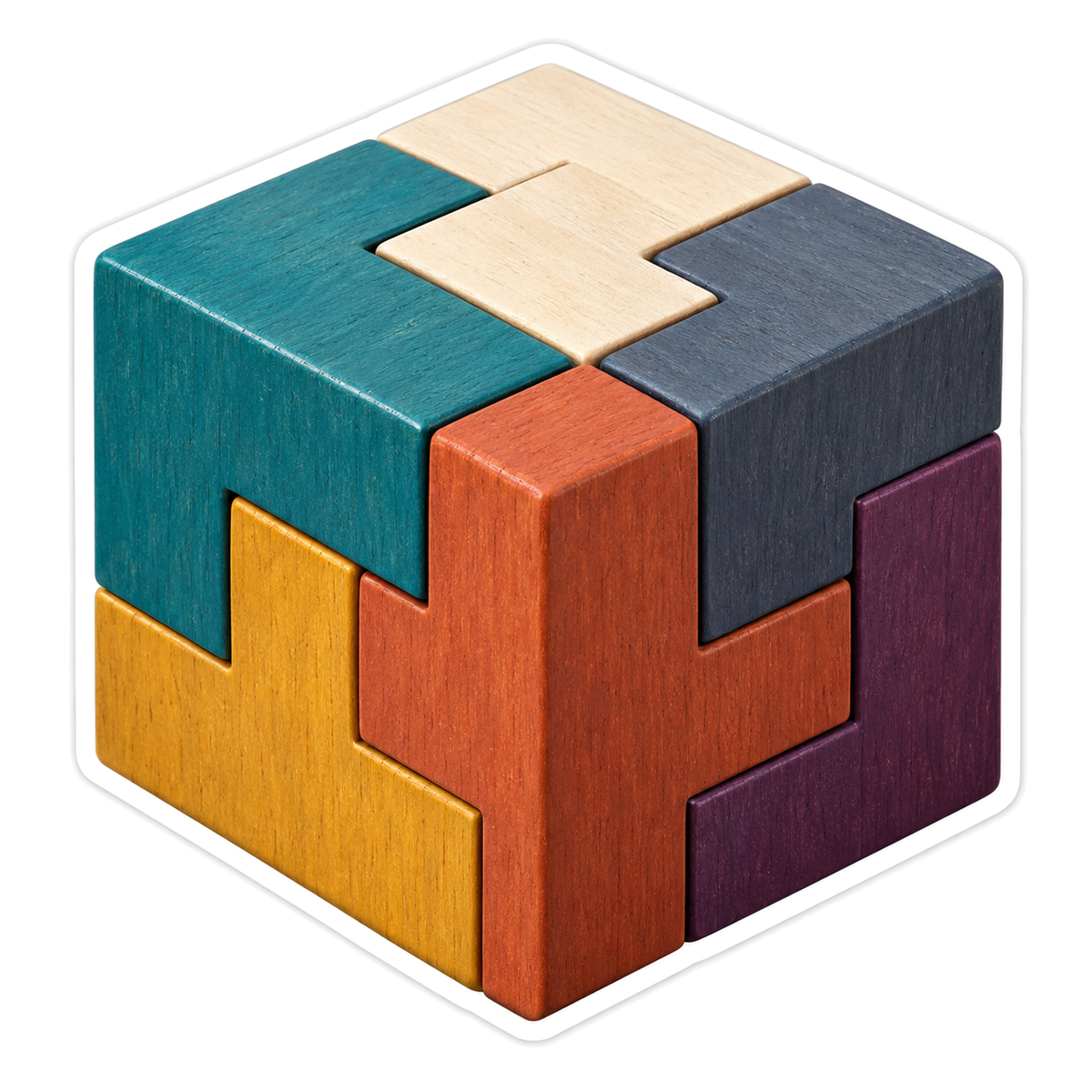 Mechanical Spatial Puzzles Soma Cube Vinyl Sticker Decal