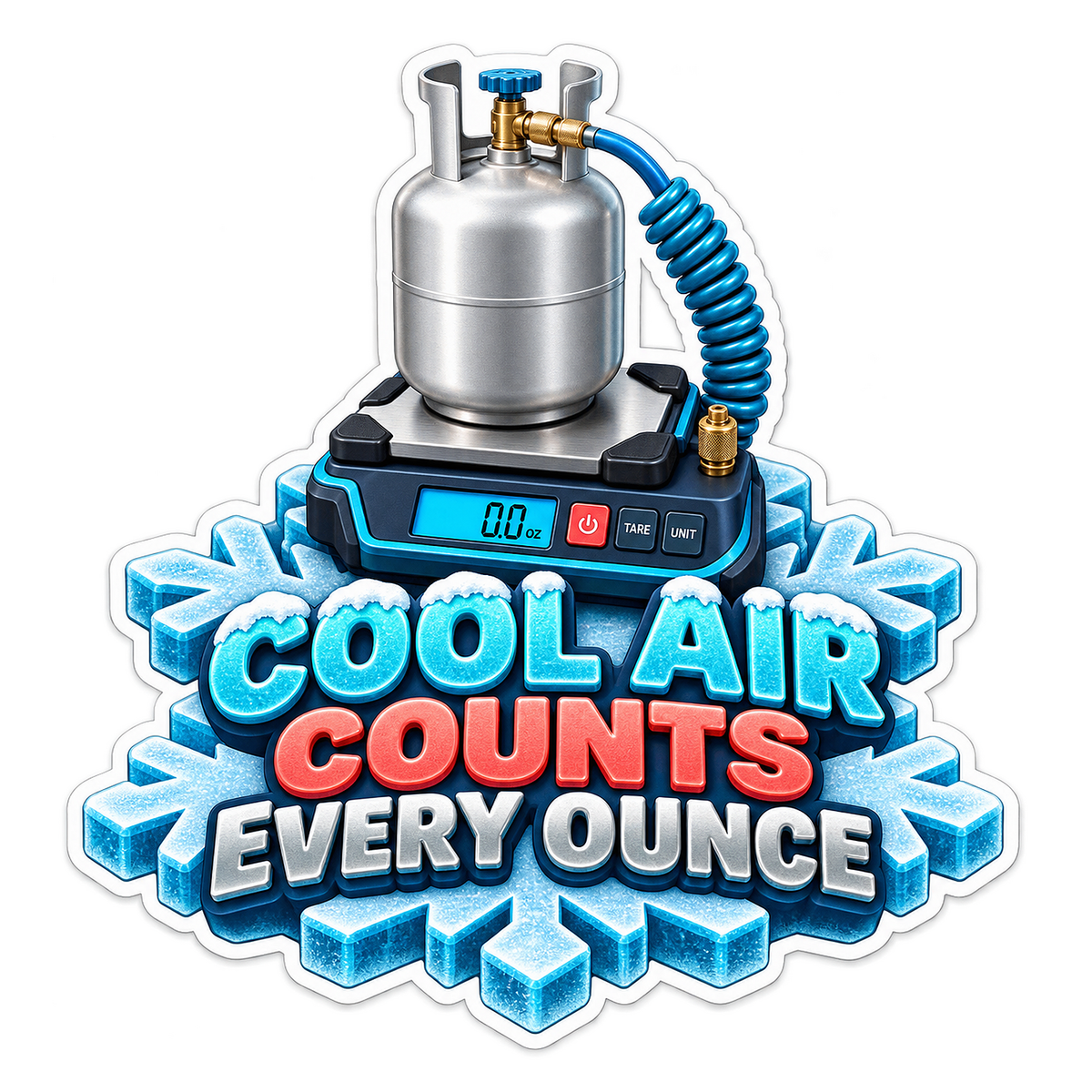 Refrigerant Charging Scale Vinyl Sticker Decal