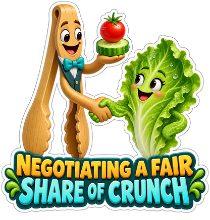 Salad Tongs Crunch Diplomat Vinyl Sticker Decal