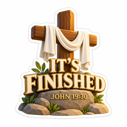 It'S Finished John 19:30 Vinyl Sticker Decal