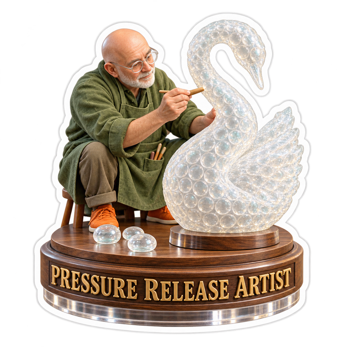 Pressure Release Artist Bubble Swan Vinyl Sticker Decal