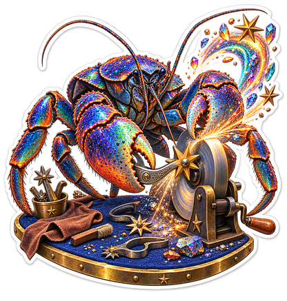 Holographic Coconut Crab Celestial Spur Polisher Vinyl Sticker Decal