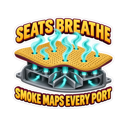 Ventilated Seat Material Coupon Airflow Smoke Map Vinyl Sticker Decal