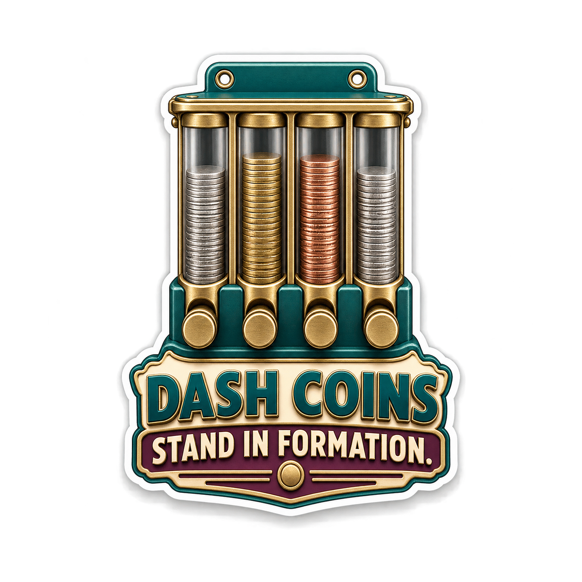 Spring Coin Dispenser Vinyl Sticker Decal